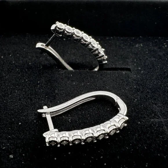 1/5 Carat Diamond Hoop Earrings - Picture 11 of 11